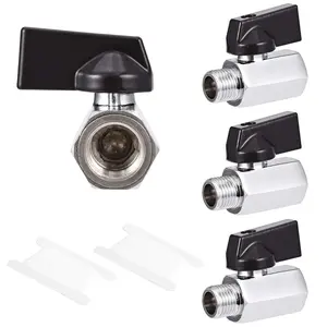 3PCS 1/4 Inch Mini Brass Ball Valve Shut Off Switch, 1/4 Inch Male x Female NPT Thread Pipe Fitting (With 2Pcs Paper Tape) - Home Improvement.
