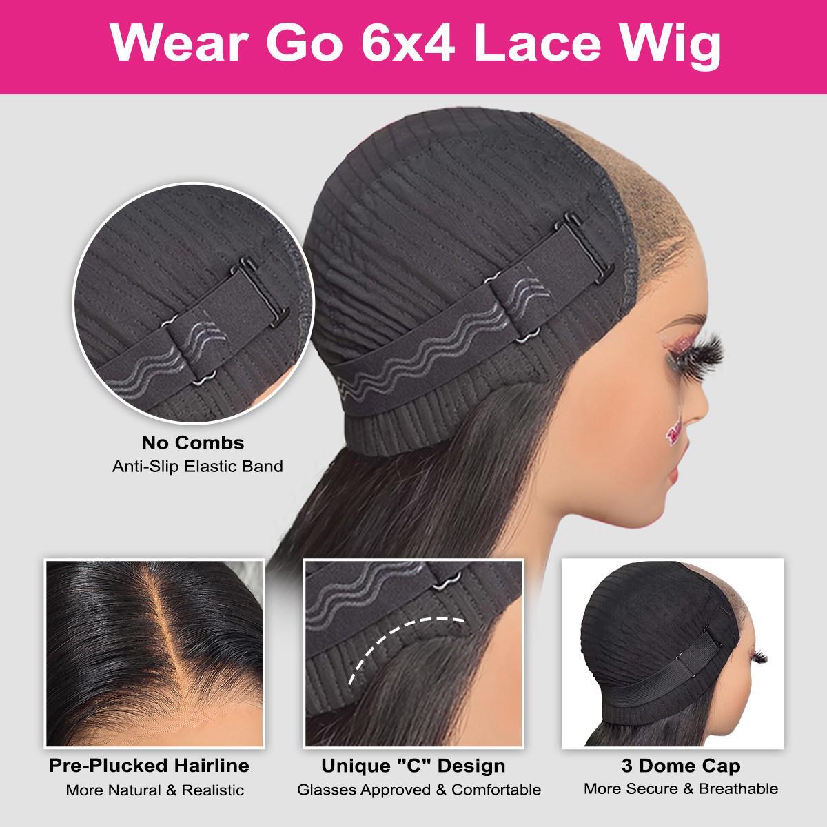 ISEE Wear Go Body Wave Glueless Lace Closure Wig Preplucked With Natural Hairline Beginner Friendly - Medium Size Cap Gifts for Girlfriend/Wife/Family#SpringStatements