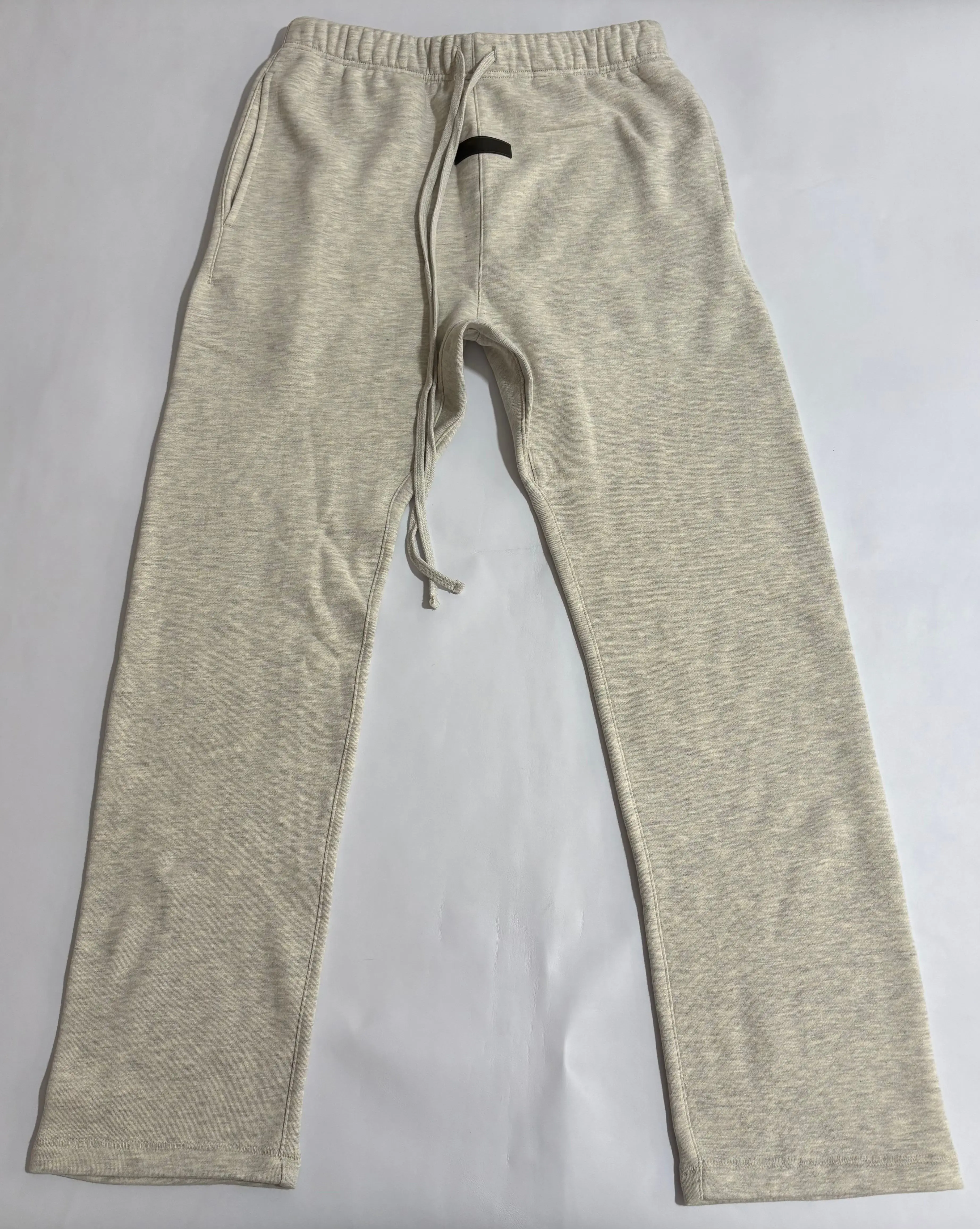 Men's Wide Sweatpants - Light Oatmeal Uncuffed Minimalist Versatile Jogger, Relaxed Oversized Fit Unisex Streetwear Joggers, Casual Lounge Athletic Pants with Drawstring & Pockets, CleanFit Design, Open Uncuffed, Oversize Joggers