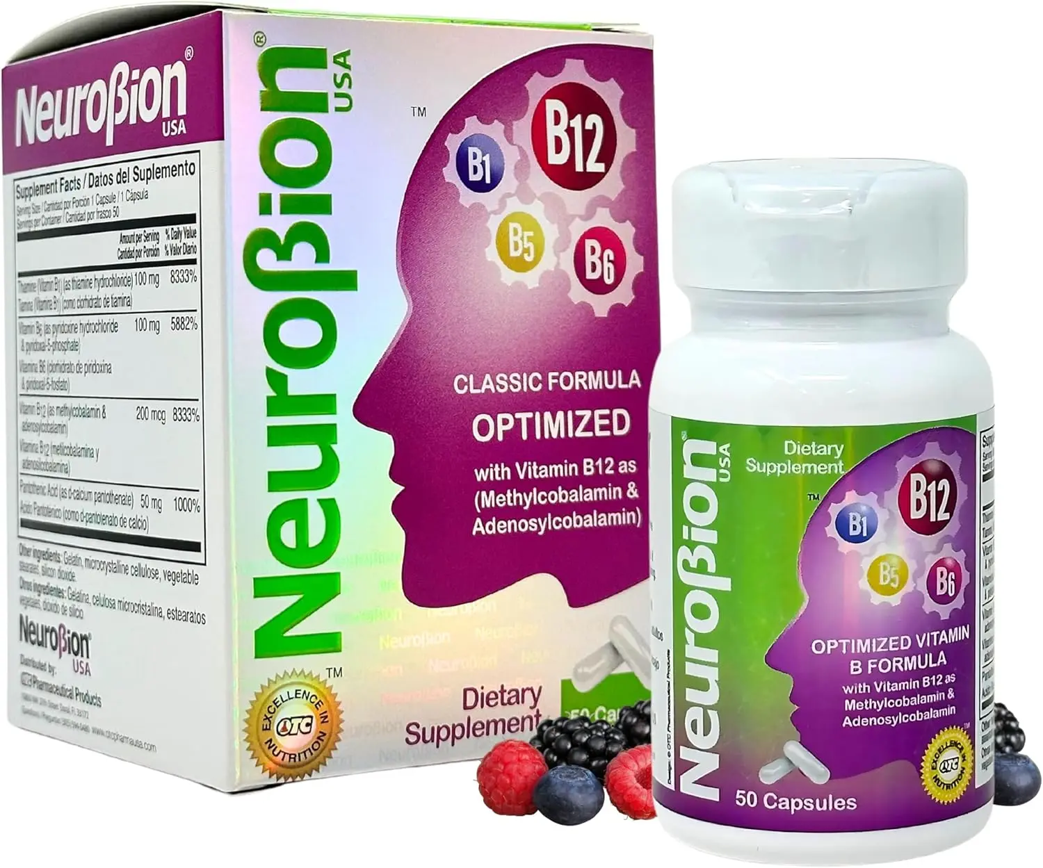 Neurobion Optimized Classic Formula B12 Methylcobalamin B Vitamin Complex Dietary Supplement - Supports Metabolism, Energy, Health, Fitness, Brain - 50 Tablets (Optimum Nutritional Support)