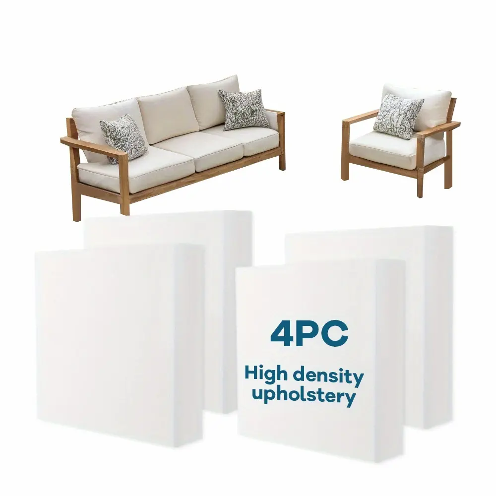 24" X 24" High Density Upholstery Foam, 4-Pack/2-Pack - Couch Cushion Foam Replacement Pad, High Density Pad for Seats, Multiple Thicknesses Available, Pillows, Chairs, And Craft Projects