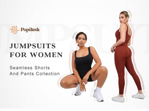 Popilush Seamless Square Neck Sport Jumpsuit  Minimalistic Activewear - Live
