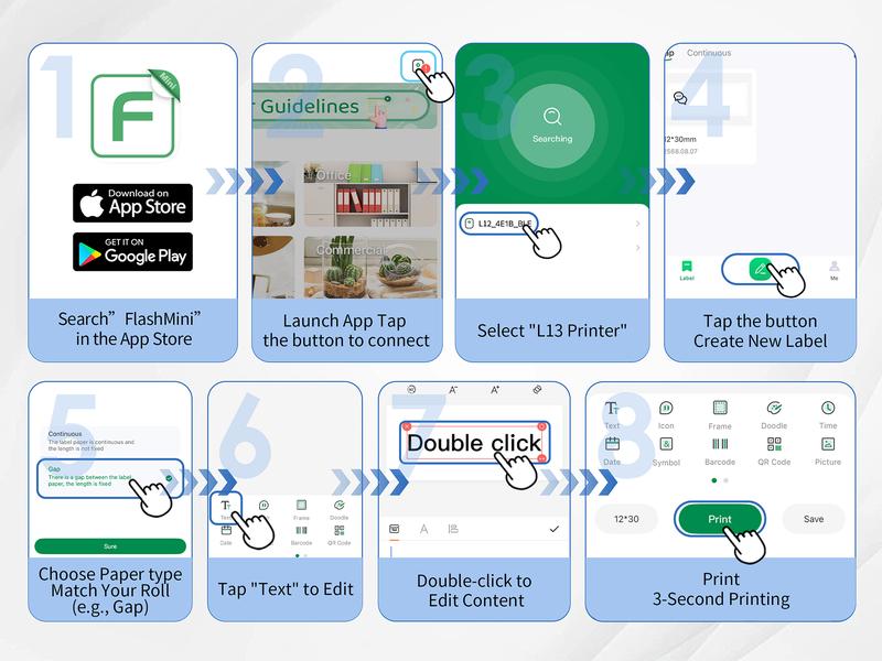 Mini Label Printer with Tape Bluetooth Maker Machine L12 Strap Wireless Printer for iOS & Android, Perfect for Home, Office Storage Boxes Organizing Inkless Printer DIY Barcode Name Price Sticker Study Note Desk Accessories File Organization