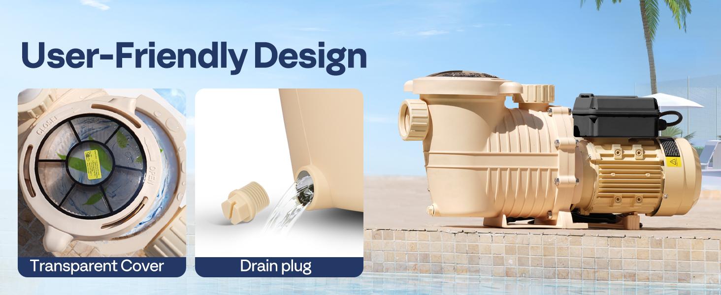 VIVOHOME 2.0HP 115V Variable Speed Pool Pump, Self-Priming Energy Saving, 1.5" & 2" Inlet w/Strainer Basket for in/Above Ground Pools VIVOHOME 2.0HP 115V Variable Speed Pool Pump, Self-Priming Energy Saving, 1.5" & 2" Inlet w/Strainer Basket for in/Above Ground Pools