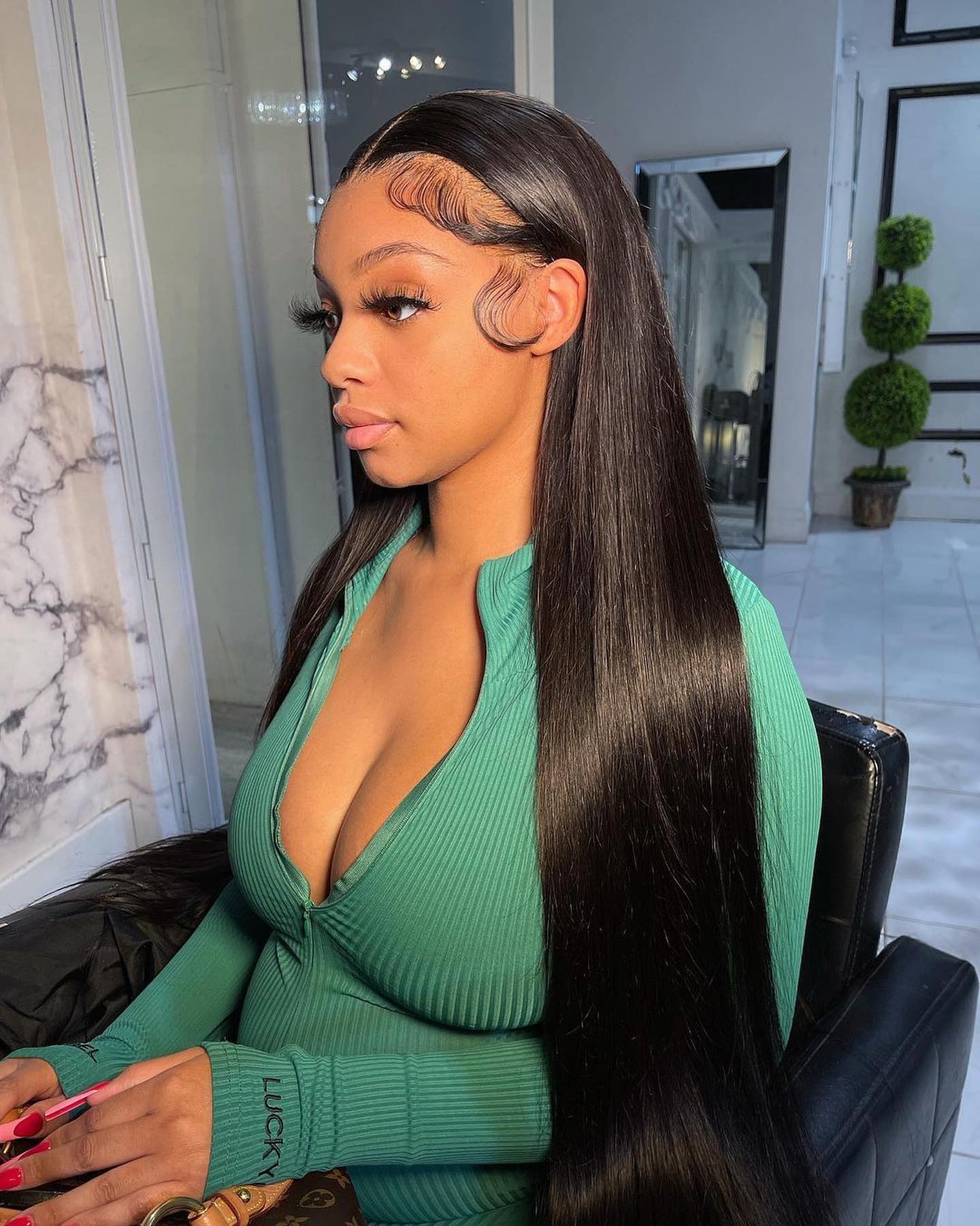 More Face 13x6 Straight Lace Frontal Wigs Human Hair Transparent Lace Front Wig Pre Plucked with Baby Hair