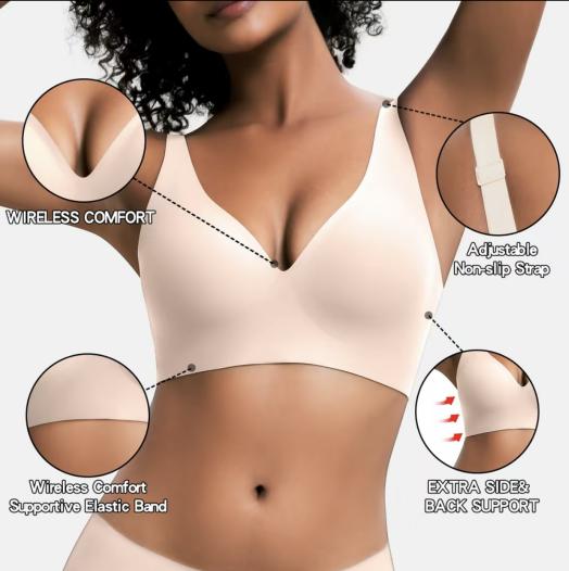 Jelly Wireless Womens ComfortableWireless Bras Push Up Bralettes Seamless TshirtsBras Deep V Everyday Bras