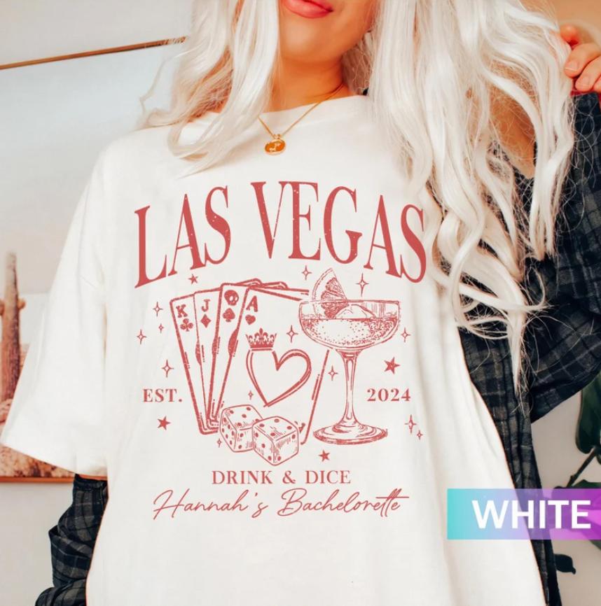Las Vegas Bachelorette Shirt, Retro Casino Bach Trip Tee, Poker Dice Bachelorette Party Shirts, Custom Wedding Shirt, Drink and Dice Shirt, T-Shirts, T-Shirts For Mothers, Shirts For Peace Lovers