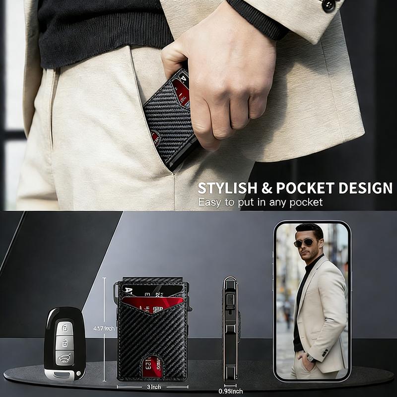 Minimalist Men’s Slim Wallet: 9 - 13 Cards, Money Clip, ID Window. RFID - Blocking, Aluminum Bifold Pop - Up Men's Minimalist Bifold Wallet with AirTag Compartment Perfect Gift (AirTag Not Included) Minimalist Men’s Slim Wallet: 9 - 13 Cards, Money Clip, ID Window. RFID - Blocking, Aluminum Bifold Pop - Up Men's Minimalist Bifold Wallet with AirTag Compartment Perfect Gift (AirTag Not Included)