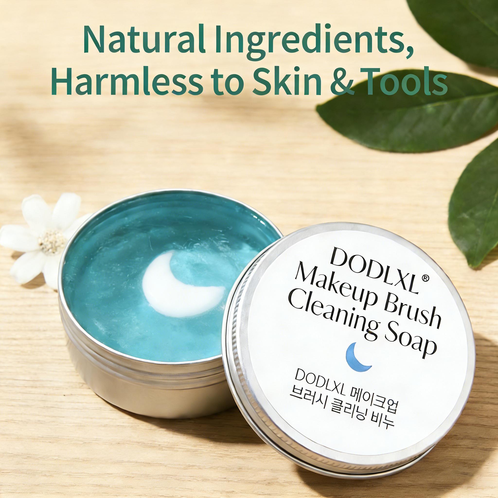 DODLXL Makeup Brush Cleansing Soap with Silicone Cleaning Pad - Solid Form, Sodium Stearate, Effective Cleaning, 3.52oz/100g Makeup Brush Cleaner for Use with Pad, Makeup Brush Cleaning