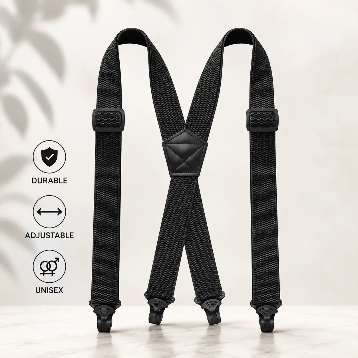 Unisex Invisible Under-Clothes Suspenders, 1.48" Wide Adjustable Waistband Solution for Men
