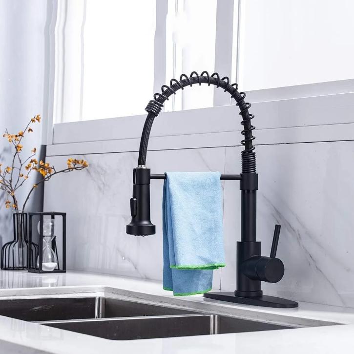 PHANCIR Modern Kitchen Faucet with Pull Down Sprayer Brushed Nickel Single Handle Compact Design Suitable for 1 or 3 Holes Fixtures PHANCIR Modern Kitchen Faucet with Pull Down Sprayer Brushed Nickel Single Handle Compact Design Suitable for 1 or 3 Holes Fixtures