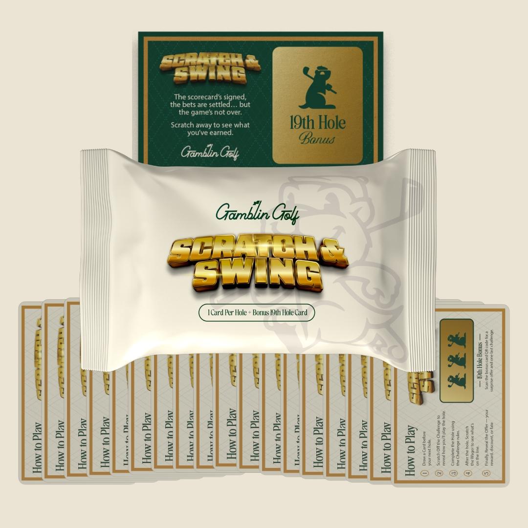 Golf Swing Scratch Game Cards, 3 Pieces Novel Entertainment Cards, Great for Group Party Activities
