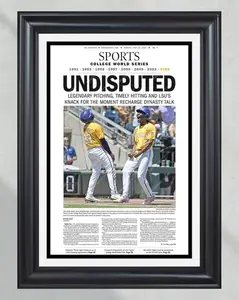 2025 LSU Tigers "UNDISPUTED" College World Series Champions Unframed Poster, Tigers Baseball Victory Sports Edition Newspaper Print, NCAA Championship Wall Art, LSU Fan Gift.
