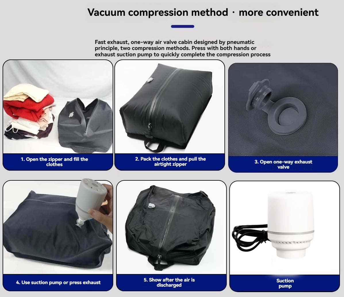 Dadamayar Vacuum Compression Backpack with Electric Pump & Detachable Liner Large Capacity Waterproof Travel Bag in Multiple Colors