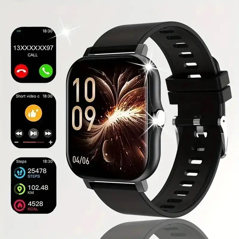 Smart Watch for Men & Women, 1.83" Touch Screen Wearable Fitness Tracker, Workout Activity & Step Monitor, Message Notifications, Multiple Sports Modes, IP68 Waterproof, Compatible with iOS & Android Devices