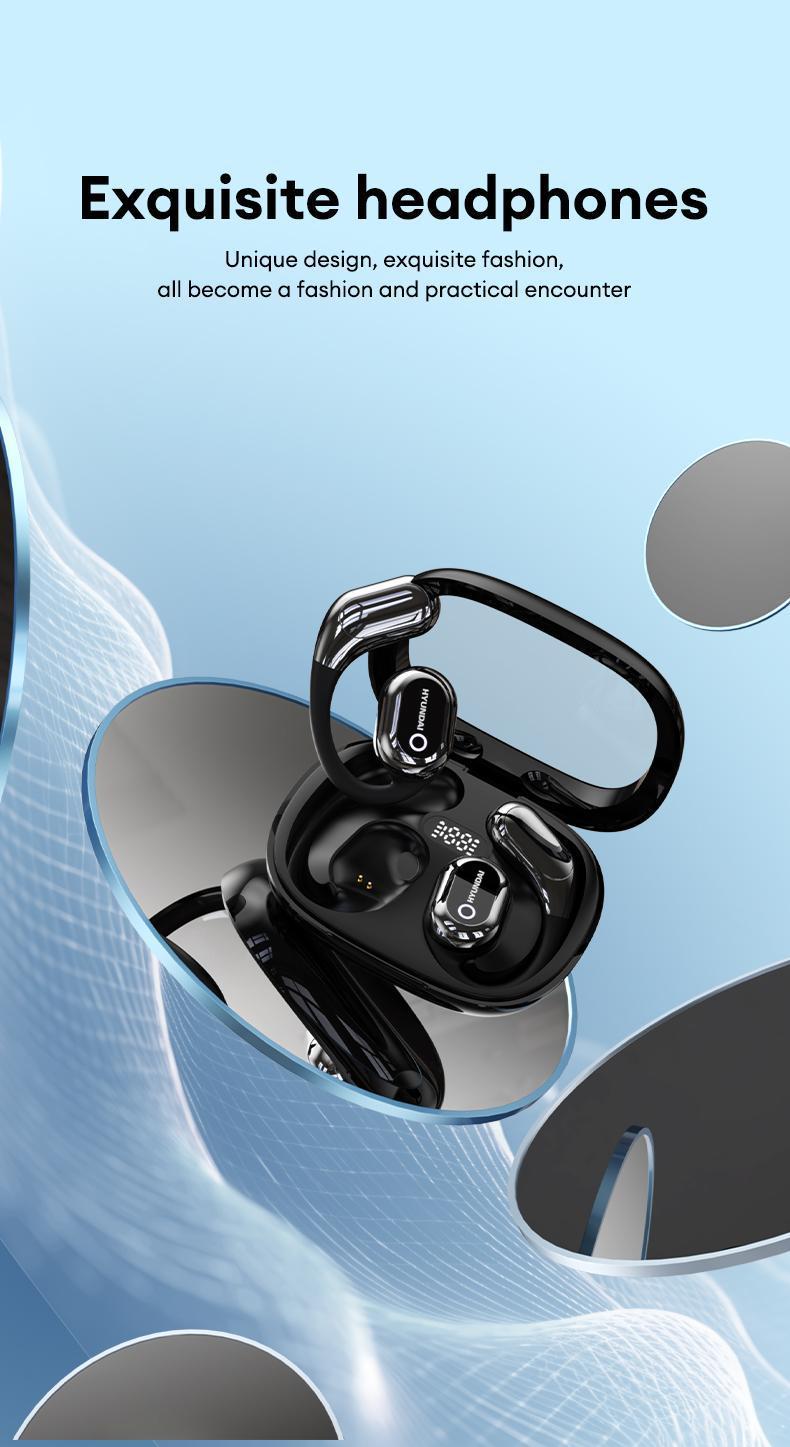 HYUNDAI Y16 OWS Open-Ear Bluetooth Earbuds Supports 169 Language Translation with 2025 Bluetooth 6.0, HIFI Sound, Low Latency Gaming, IPX5 Waterproof Wireless Headphones with Mic, for All Phones