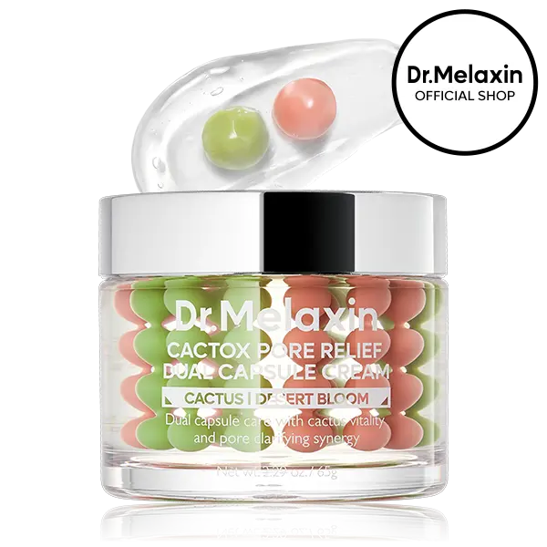 [Dr.Melaxin Official] CACTOX PORE DUAL CAPSULE CREAM with Cactus Cooling Reduce Puffiness & Pore Tightening for Visible Pore Care Skin Repair