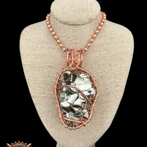 Juma CopperKing Campbell Large Gemstone Pyrite 24” Copper Necklace