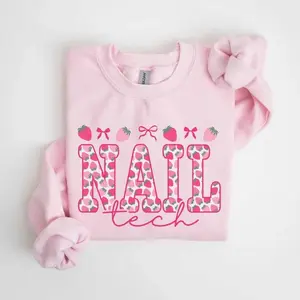 [Ship From US] PRINTED Nail Tech Strawberry Shirt, Sweatshirt, Nail Artist Work, Nail Technician, Manicurist, Cosmetology Gifts Crewneck Womenswear