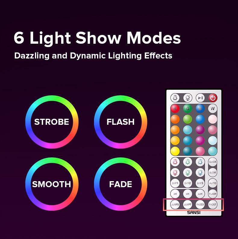 SANSI RGBW LED Outdoor Waterproof Permanent Lights, 80~160W Color Changing Lights with Remote, Perfect for Valentine's Day Decor, Parties, Stages & Landscape, Energy Efficient, IP66 Waterproof, 2-Pack Landscape Light luces de colores Lighting Decorative