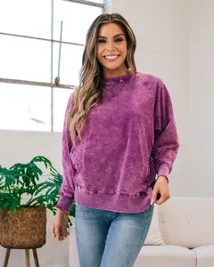 Girlfriend Crewneck Sweatshirt - Ash Light Plum