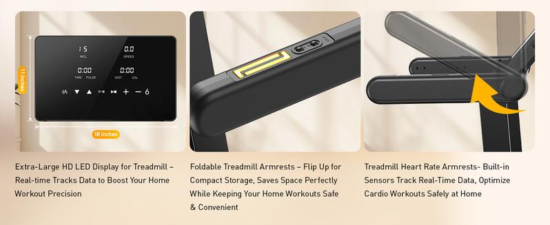 【Premium New Drop】18% Auto Incline Treadmill, 400 LBS Capacity Folding Treadmill with 4.5HP Quiet Motor, 18" Wide Running Belt, 12 HIIT Programs & App Control for Home Gym 【Premium New Drop】18% Auto Incline Treadmill, 400 LBS Capacity Folding Treadmill with 4.5HP Quiet Motor, 18" Wide Running Belt, 12 HIIT Programs & App Control for Home Gym