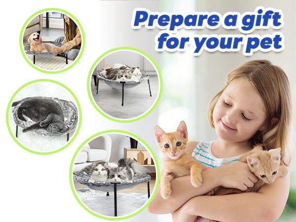 POMESEA Desk & Floor Cat Hammock,Soft Elevated Pet Bed for Dogs & Cats, Glow in The Dark,Napping Spot,Raised Cozy Hammock,Cat Lounge Furniture POMESEA Desk & Floor Cat Hammock,Soft Elevated Pet Bed for Dogs & Cats, Glow in The Dark,Napping Spot,Raised Cozy Hammock,Cat Lounge Furniture