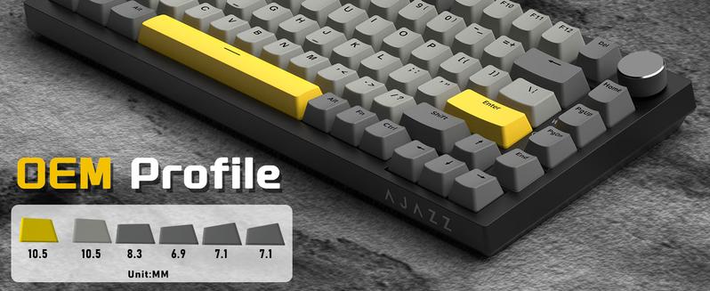 AJAZZ AK820 Wired Mechanical Switch Gaming Keyboard with Knob 75% Keyboard Hot Swappable Type-C Wired Gasket 5-Layer Noise Absorbing Foam LED Backlit NKRO Linear for PC/Win/Mac