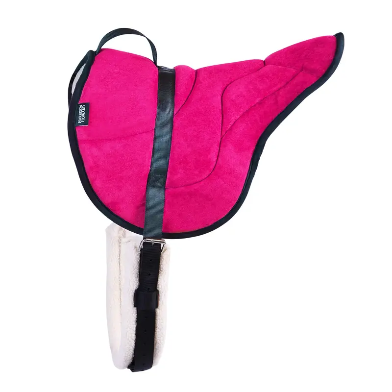 Harrison Howard Equestrian Bareback Saddle Pad - Cushioning Fleece Padding with Breathable Microsuede Fabric, for Comfortable and Leisurely Bareback Rides, Includes Girth