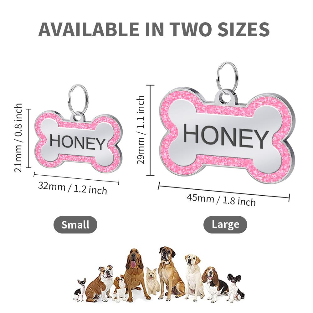LIVEKEY Personalized Glitter Pink Circle-Bone Dog Tags Engraved with Dog Name Tags Sliding Cat ID Tags Customizable with Pet Name and Contact Information LIVEKEY Personalized Glitter Pink Circle-Bone Dog Tags Engraved with Dog Name Tags Sliding Cat ID Tags Customizable with Pet Name and Contact Information