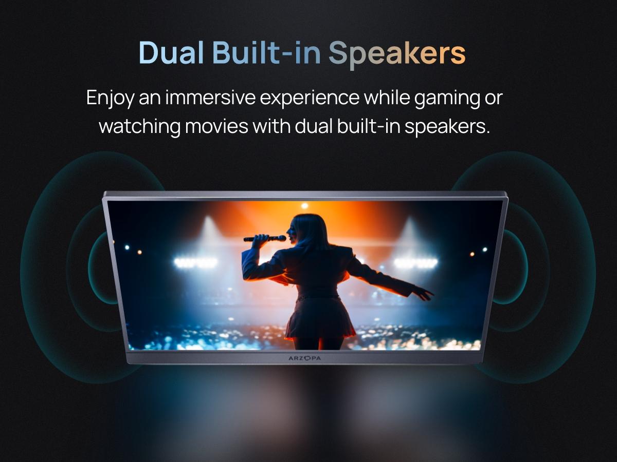 ARZOPA 16.1" 144Hz Gray Portable Gaming Monitor 100% sRGB 1080P FHD Ultra Slim External Second Screen Portable Monitor Display for PS5 Xbox Switch2 Laptop PC Mac