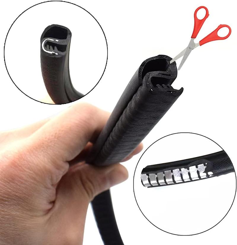 Car Door Seal Strip - 2PCS B-Pillar Sealing Strip, Automotive Rubber Frame with Buckle EPDM Gasket Weather Stripping for Soundproofing, Dustproof Noise Reduction Edge Trim, Silent | Universal for Cars, Trucks, SUVs, RVs