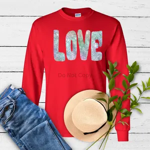 Love Faux Sequin DTF Transfer