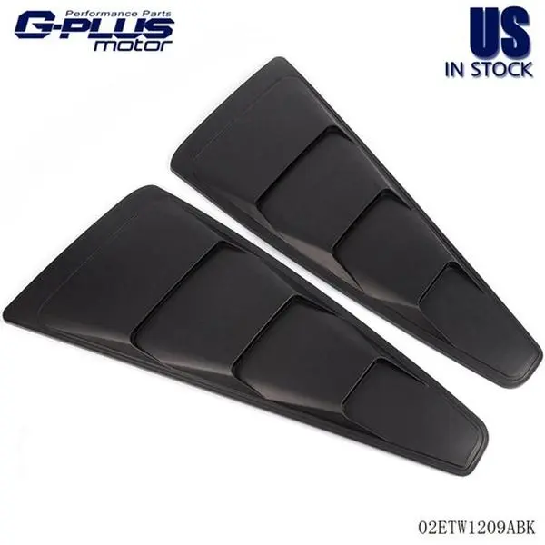 MOTOR GPLUS 1/4 Quarter Side Window Louver Covers - Painted Polypropylene Car Accessory, 2 Pieces, Self-Adhesive, Deflector, 1x Right Window Louver, Gives Euro Roush Sporty Look, for 2005-2014 Ford Mustang GT Exterior Body Kit