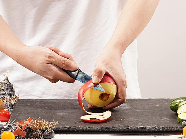 Astercook 6 Pcs Stratigraphic Series Kitchen Knife Set, German High Carbon Stainless Steel Dishwasher Safe Blade Block,  Kitchen Knives Cutting