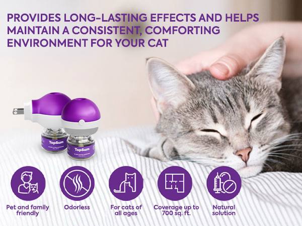 TopSum Cat Pheromone Calming Diffuser — Soothing & Stress-Relief for Cats, Premium 4 in 1 (Purple) TopSum Cat Pheromone Calming Diffuser — Soothing & Stress-Relief for Cats, Premium 4 in 1 (Purple)