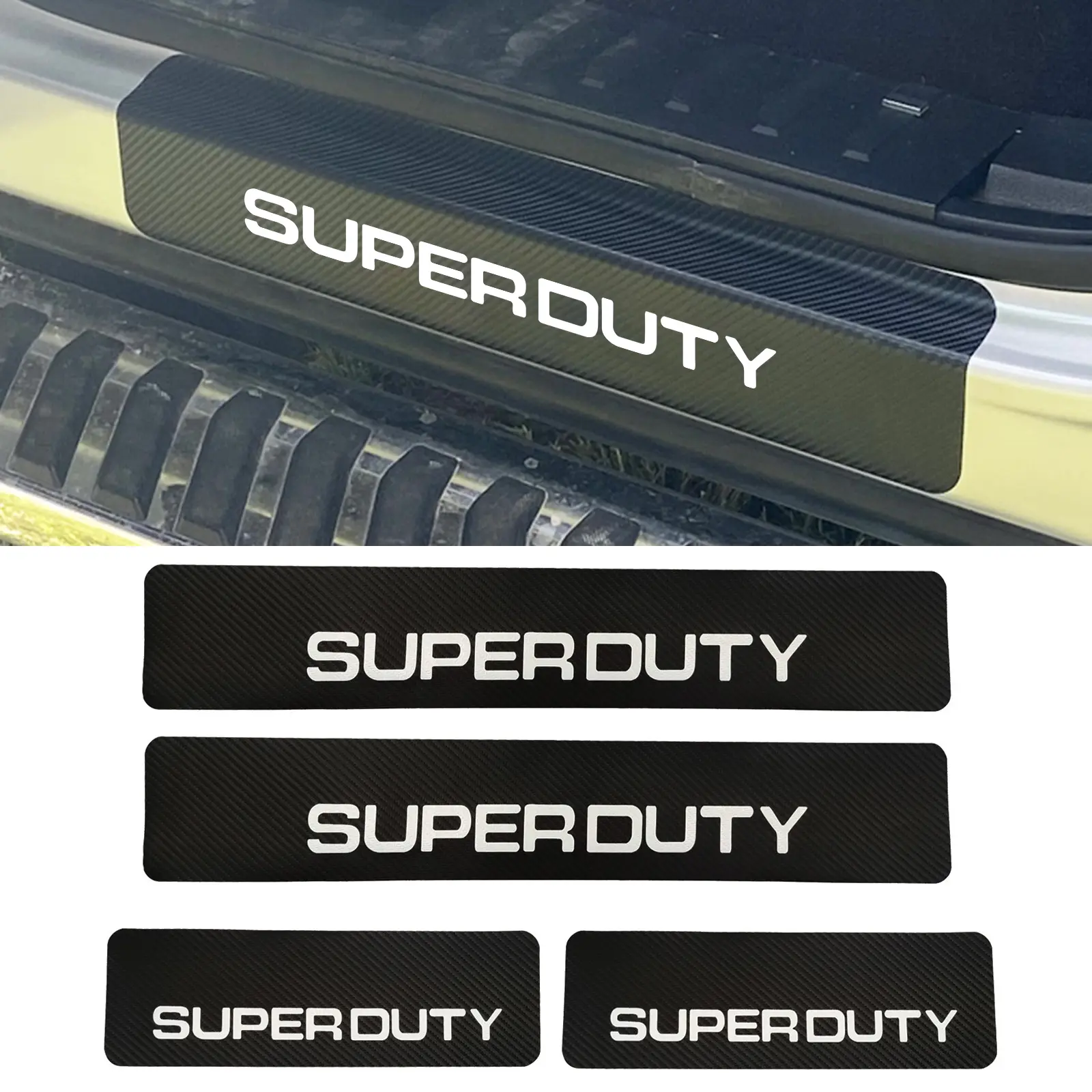4Pcs Car Door Sill Protector Sticker for Ford F250 Super Duty、 F350 Super Duty and  F450 Super Duty