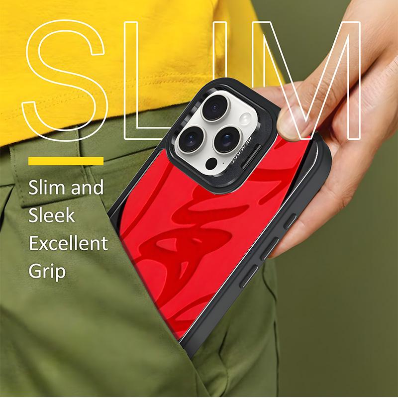 SUELA ROJA Aesthetic Design Pattern Casing For iphone 16 15 14 13 12 Plus Pro Max Flaunt Mobile Phone Case Hard TPU Tough Metal Lens Camera frame Film With Bracket Drop Protection ShockproofFashion Trend Anti-scratch Stylish Smartphone Cover