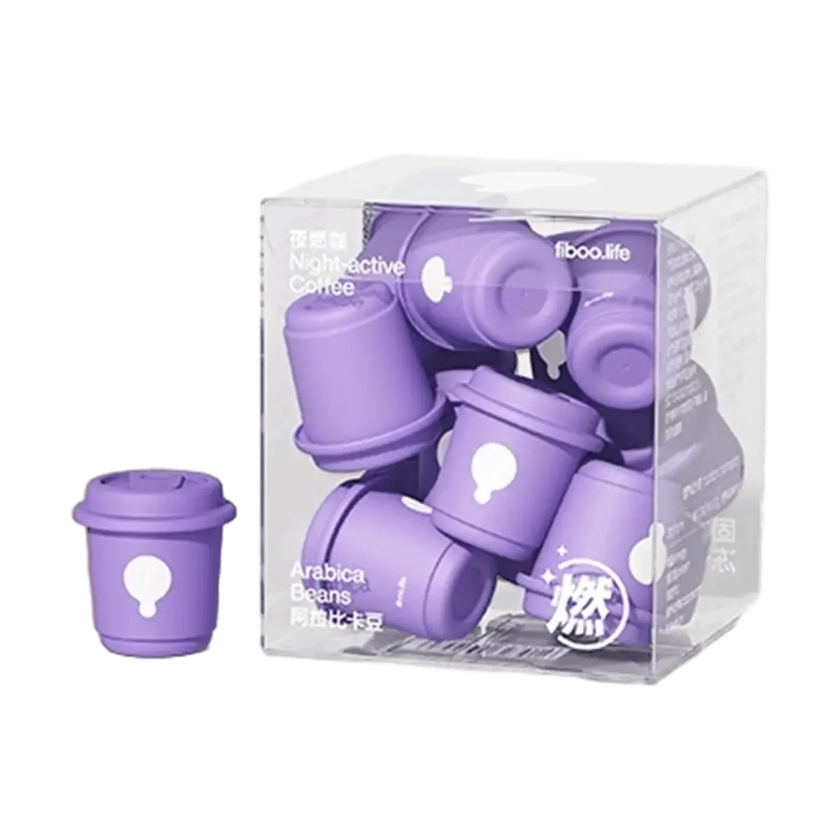 FIBOO 2g x 10 Cups Night Fuel Low Caffeine Coffee Alakabi Bean Black Coffee Instant Drink Sugar-Free Metabolism Booster