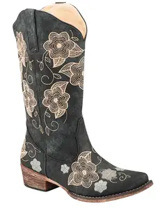 Women's Riley Flowers Western Boot Snip Toe - 09-021-1566-2501 Bl