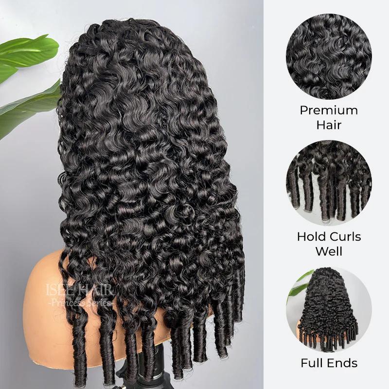ISEE HAIR 250% Density Wear Go Burmese Curly Half Wig InvisiFit Strap Flip Over Wig for Beginners#iseehairbeauty#SpringStatements