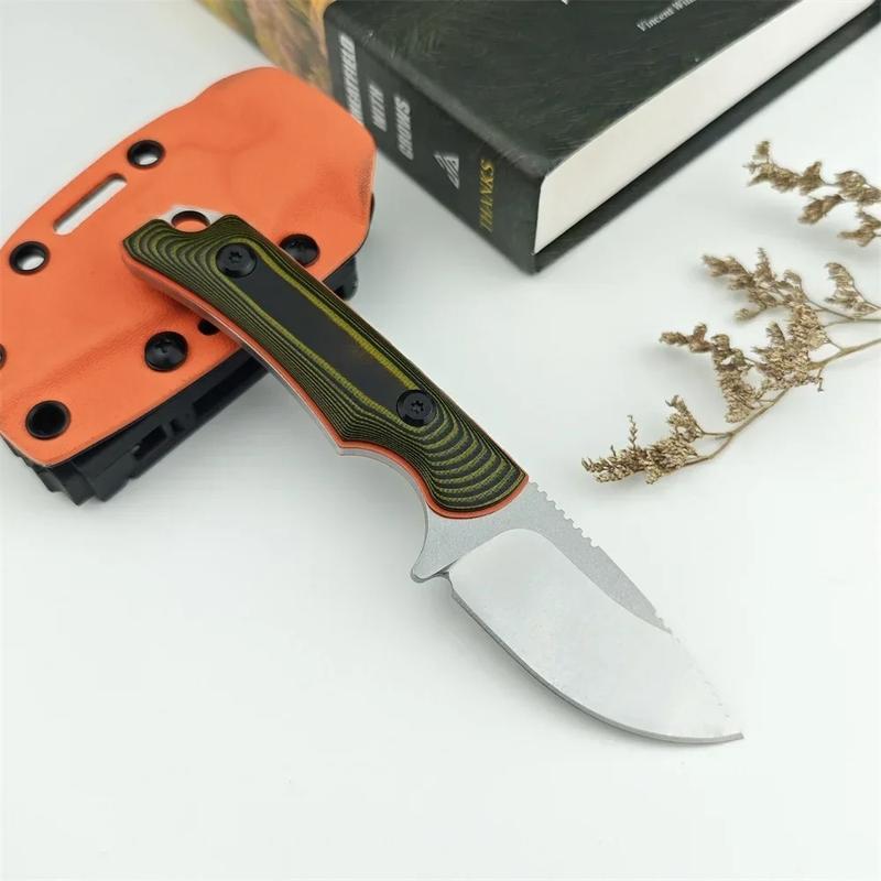 15017 Fixed Blade Outdoor Knife with Sheath – 8Cr13MoV Steel & Textured G10 Handle | Camping Knife, Hiking Knife, Fishing Knife & Everyday Utility Tool | Durable EDC Gear & Great Gift for Outdoor Lovers