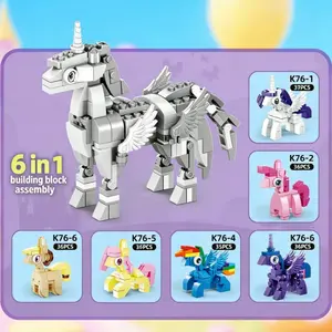 Valentines Day Gifts For Kids - 6Pack Prefilled Valentine's Day Cards With Unicorn Building Blocks Crafts For School Classroom Class Party Favor, Valentines Gifts Bulk Exchange For Teens