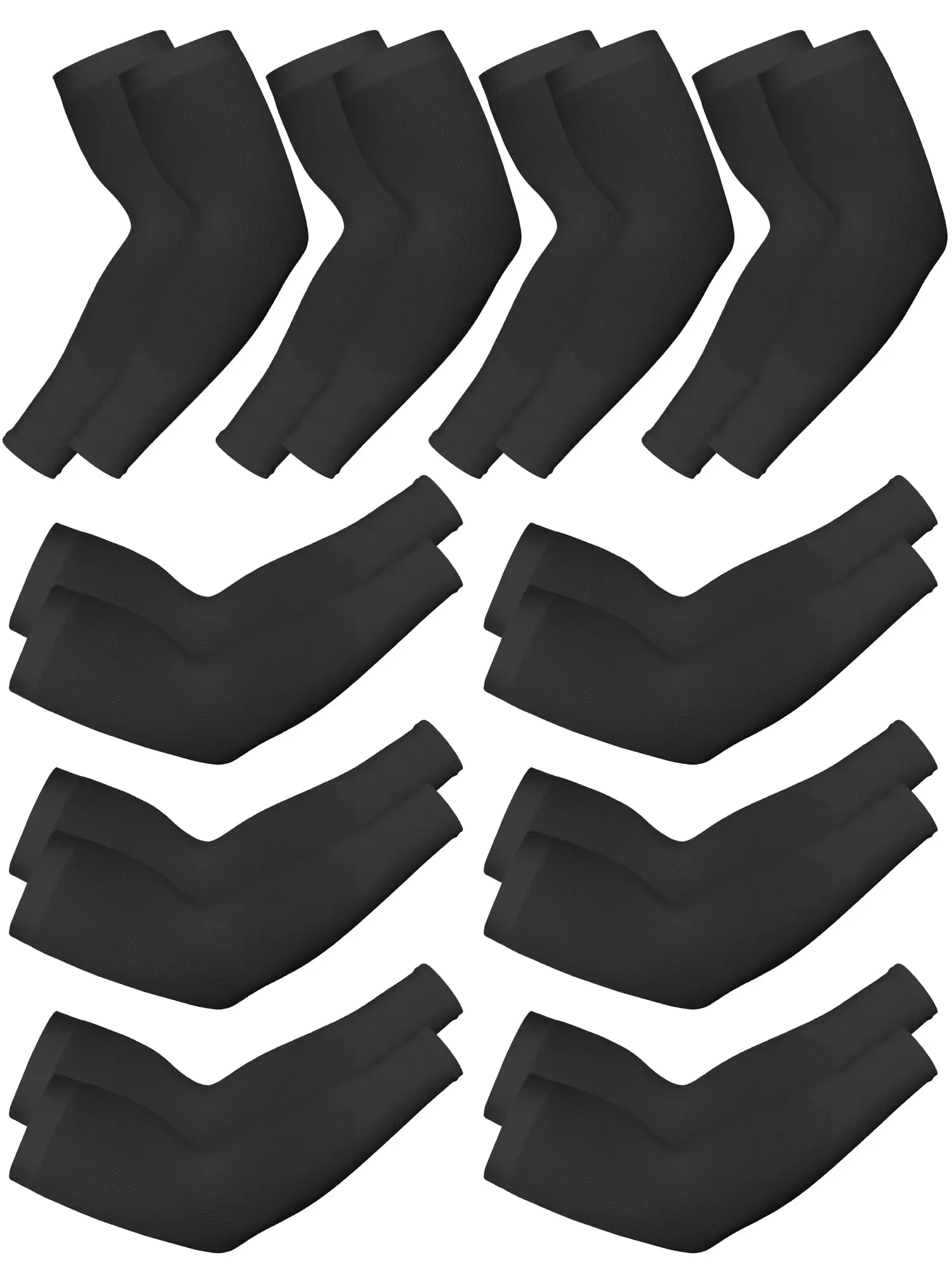 10 Pairs UV Sun Protection Arm Sleeve for Men Women Work Cooling Compression Tattoo Cover Up Sleeves for Cycling Fishing Black