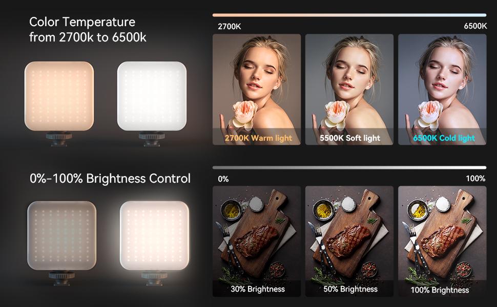 SmallRig P96 LED Mini Ring Light, Video Light,96 LED beads for Photography Video Lighting, Rechargeable 2200mA CRI 95 + 2700-6500K w 3 cold shoes Christmas gifts 3286B