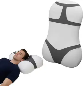 Bespilow  Cervical Neck Pillow  - Contoured Memory Foam Pillow for Side, Back, Stomach Sleepers -  Neck Support Pillows