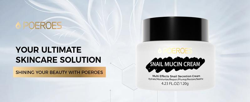 POEROES Ultra Moisturizing Snail Mucin 99.3% Moisturizing Gel for Dry & Sensitive Skin - 120g /4.23oz Cleansing Skin Care, Facial Lotion Moisturizer Comfort