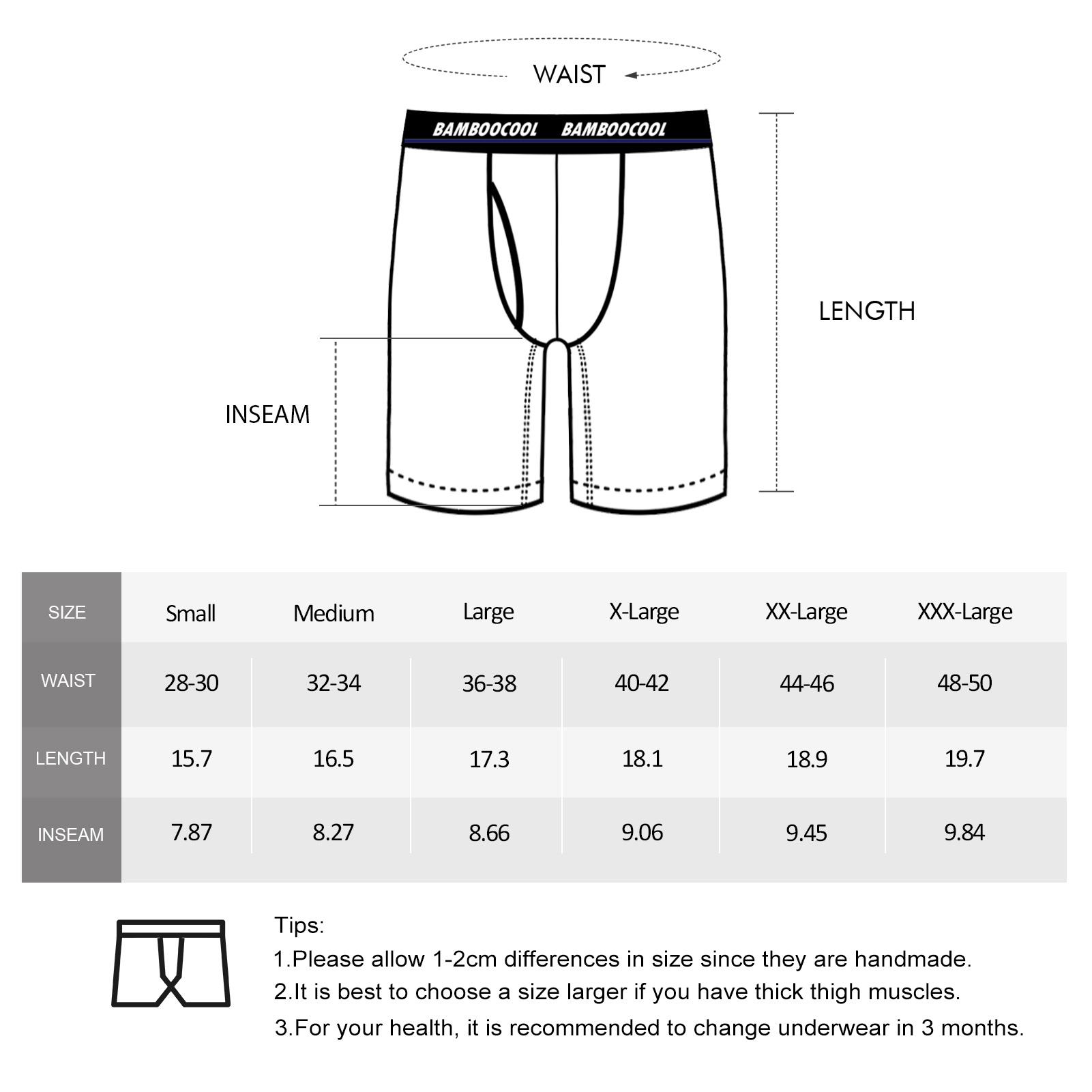 BAMBOO COOL Men's Long Boxer Briefs Performance Long Leg Sports Underwear MultiPack Soft Comfortable Breathable Skin-Friendly High-Quality Material Moisture-Wicking SpringStatements