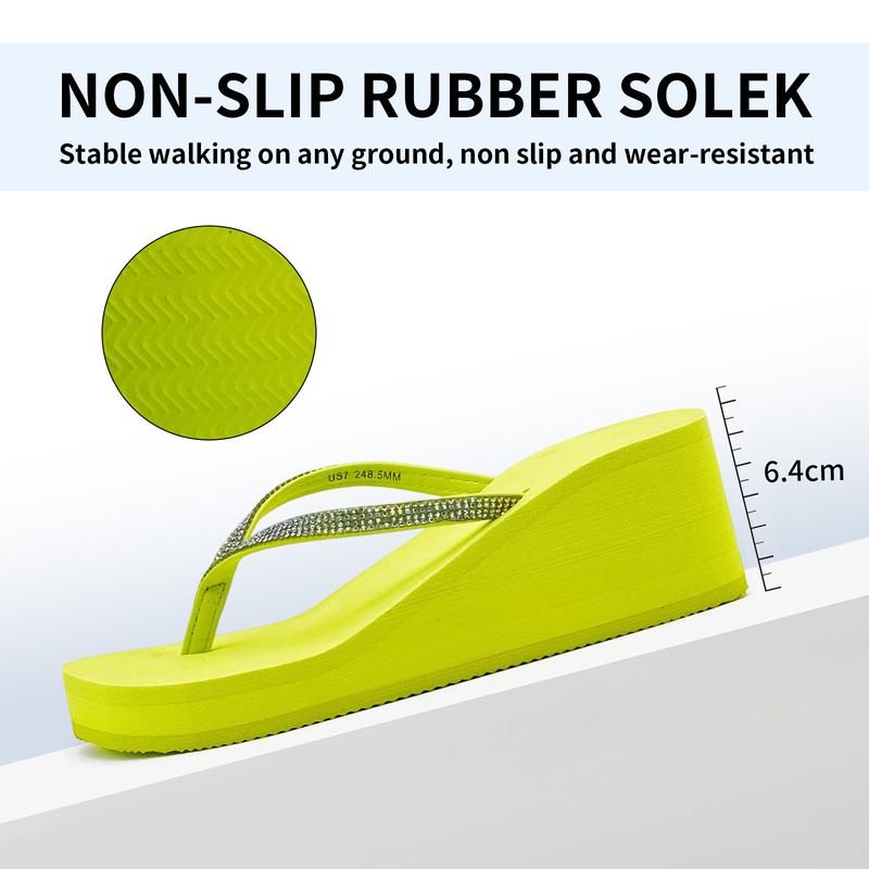 Lumubby Sparkly Rhinestone Wedge Heel Thong Sandals 8cm Platform Flip Flops Comfortable Casual Shoes for Summer Women's Y2K Inspired White Sandals Lumubby Sparkly Rhinestone Wedge Heel Thong Sandals 8cm Platform Flip Flops Comfortable Casual Shoes for Summer Women's Y2K Inspired White Sandals