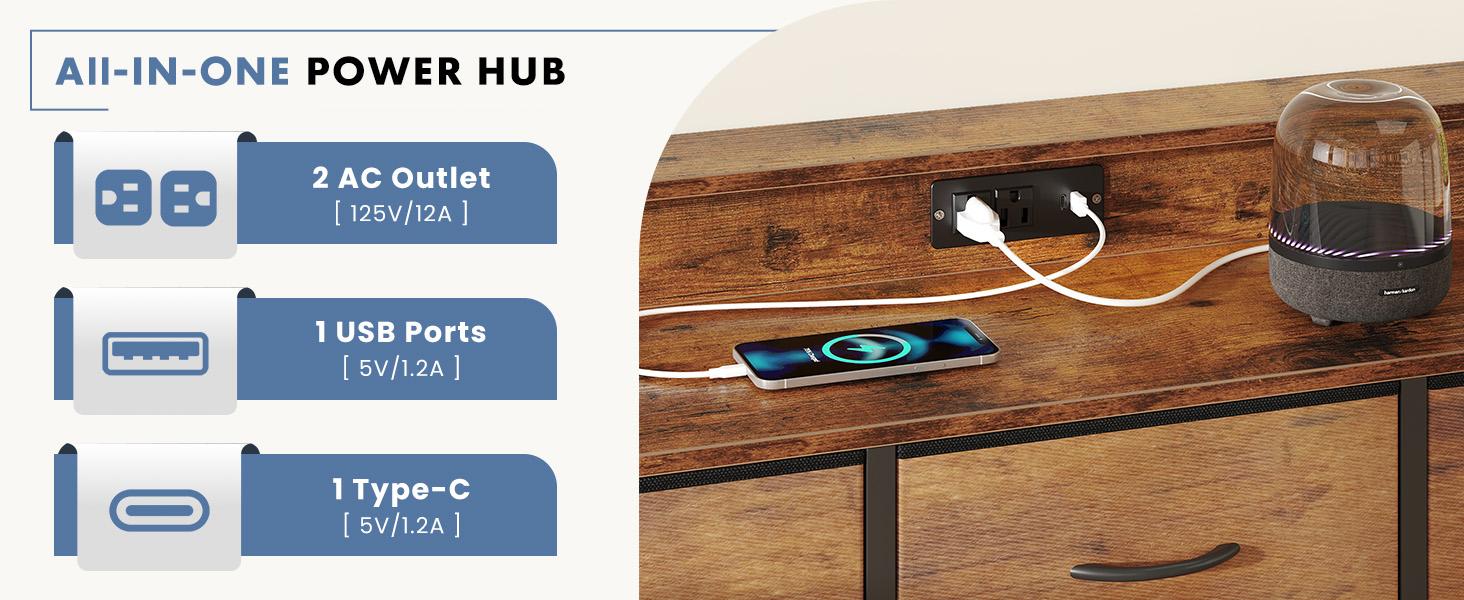Dresser for Bedroom, Dresser for Closet with 9 Drawers, Large TV Stand for 55, 65, 70 Inch TV, Entertainment Center with Storage, Wide Long Chest of Drawers